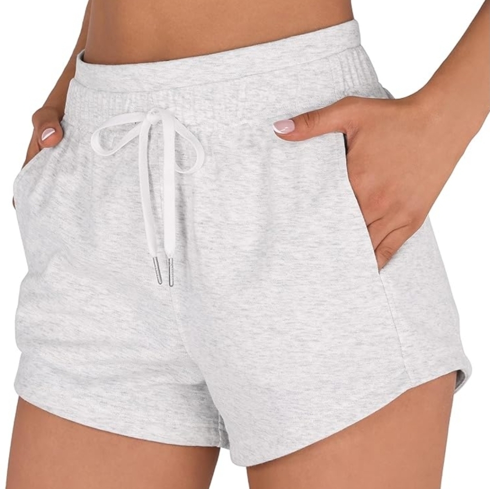 Women's Sweat Shorts with Pockets Cotton French Terry Drawstring Summer Workout 